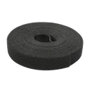 Cinta de Contacto Autoadherente Color Negro / 1.6 cm x 25 metros / Espalda con Espalda (Gancho y Bucle) | PST-C05-001-BK