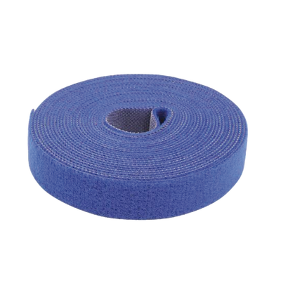 Cinta de Contacto Autoadherente Color Azul / 1.6 cm x 25 metros / Espalda con Espalda (Gancho y Bucle) | PST-C05-001-BLU
