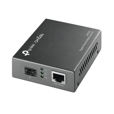 Convertidor Fibra Óptica Monomodo o Multimodo / 1 Puerto SFP 1000 Mbps / 1 Puerto RJ45 10/100/1000 Mbps / Plug and Play | MC220L