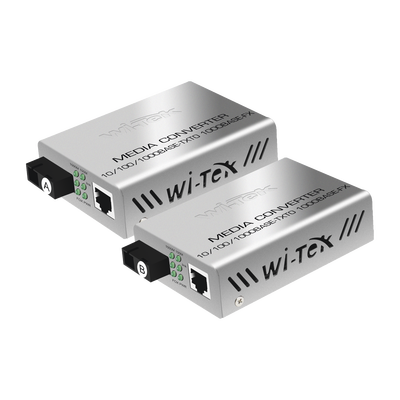 Convertidor de medios / Hasta 25 Km / 1 puerto SC/UPC 1000Mbps / 1 puerto RJ45 1000Mbps / WL: Tx 1310nm - Rx 1550nm / incluye 2 piezas A y B | WIMC101G
