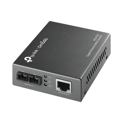 Convertidor Fibra Óptica Monomodo / 1 Puerto RJ45 10/100/1000 Mbps / Puerto Fibra Óptica SC 1000 Mbps / Hasta 20 Km / Plug and Play | MC210CS