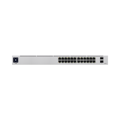 UniFi Switch USW-24-POE Gen2, Capa 2 de 24 puertos (16 puertos PoE 802.3af/at + 8 puertos Gigabit) + 2 puertos 1G SFP, 95W, pantalla informativa | USW-24-POE
