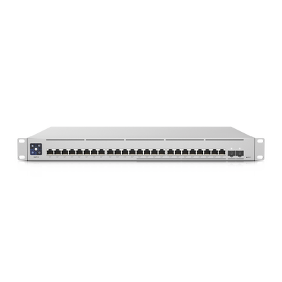 UniFi Switch Empresarial Capa 3 de 24 puertos PoE 802.3af/at (12 puertos 2.5G y 12 puertos 1G) + 2 puertos 1/10G SFP+, 400W, pantalla informativa | USW-ENTERPRISE-24-POE