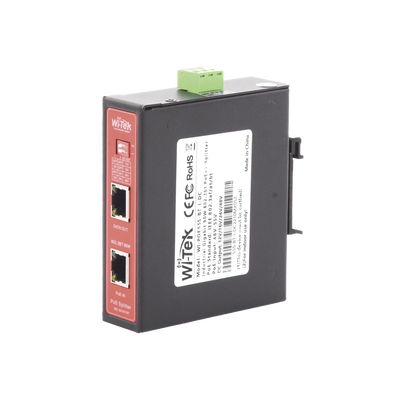 Splitter PoE IN hasta 90 W / Salida DC 12v/16V/24v o 48V / Carcasa metálica / Industrial soporte para riel DIN / Aplicaciones CCTV | WIPOE55SBTIDC
