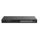 Switch PoE+ no Administrable, Hasta 120 Watts, Ideal para CCTV, 16 Puertos PoE +10/100, 2 Uplinks Gigabit y 2 SFP COMBO | RG-ES118FGS-LP