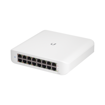 Switch UniFi Lite Administrable PoE de 16 Puertos 10/100/1000 Mbps (8 puertos 802.3af/at), 45 W | USW-LITE-16-POE