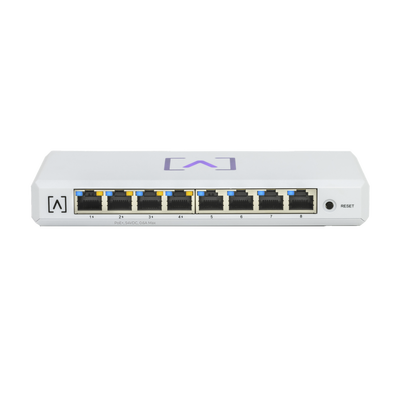 Switch Gigabit PoE+ Administrable / 8 puertos 10/100/1000 Mbps (4 de ellos PoE+ 802.3af/at) / Hasta 60W / Administración nube gratuita / Presupuesto de 60W | S8-POE