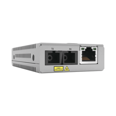 Convertidor de medios Gigabit, conector SC Distancia (20KM) Monomodo Versión TAA | AT-MMC2000LX/SC-960