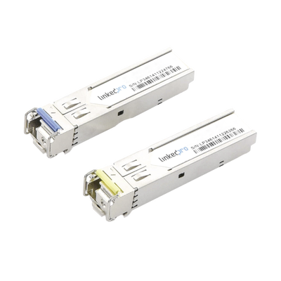 Transceptores Ópticos Industriales Bidireccionales SFP (Mini-Gbic) / Monomodo 1310 & 1550 nm / 1.25 Gbps / 1000BASE-BX / Conector LC/UPC Simplex / DDM / Hasta 3 km / 2 Piezas | LP-IND-SFP-BD-1G-3