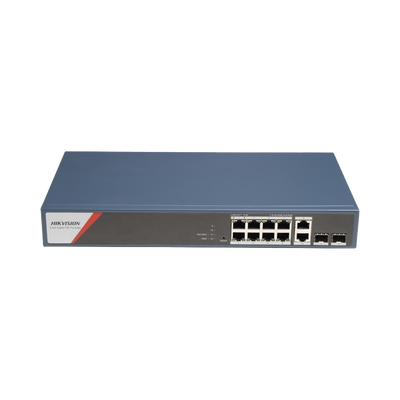 Switch Gigabit PoE+ / Administrable / 8 Puertos 1000 Mbps PoE+(4 Puertos PoE++ 90 W) / 2 Puertos 1000 Mbps de Uplink / 2 Puertos SFP / Configuración Nube Hik-PartnerPro / Modo Extendido hasta 300 Metros / 130 W | DS-3E1512HP-SI-8P2T2F