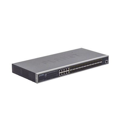 Switch Administrable Capa 2 con Fuente de Alimentación Redundante, 24 Puertos SFP Gigabit 100/1000X, 8 Puertos Combo RJ45 Gigabit. | GS-5220-16S8CR