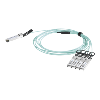 Cable AOC QSFP+ de 40 Gbps a 4x 10 Gbps / Cable de fibra óptica Activo / Longitud: 2 metros | LP-AOC-40G-4X10G-2M