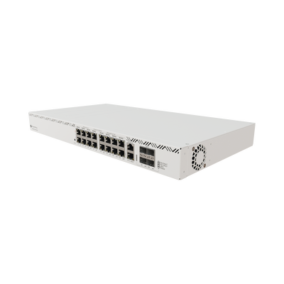 Cloud Router Switch 16 puertos, 8 PoE+ y 8 PoE++, Fuentes redundantes Hot-Swap | CRS320-8P-8B-4S+RM