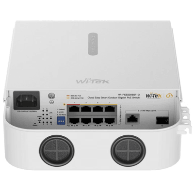 Switch PoE / Administración en la nube / Con 8 puertos 10/100/1000 Mbps PoE af/at/bt  / 1 Puerto Ethernet Uplink 10/100/1000 MBPS/1 Puerto SFP Uplink 10/100/1000 MBPS  / Presupuesto 110 W / PoE hasta 250 metros / Soporta protocolo ONVIF | WI-PCES309GF-O
