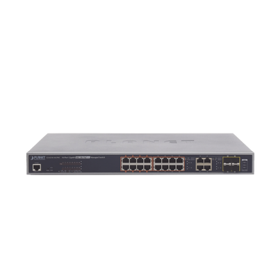 Switch administrable L2, 16 puertos 10/100/1000T Ultra PoE + 4 puertos Gigabit Combo TP/SFP | GS-4210-16UP4C