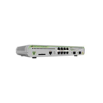 Switch Administrable CentreCOM GS970M, Capa 3 de 8 Puertos 10/100/1000 Mbps + 2 puertos SFP Gigabit | AT-GS970M/10-10
