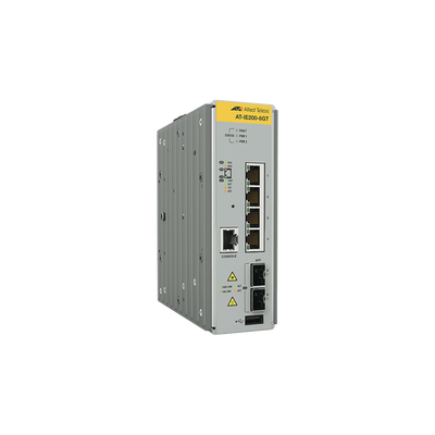 Switch Industrial Administrable Capa 2 de 4 Puertos 10/100/1000 Mbps + 2 Puertos SFP | AT-IE200-6GT-80