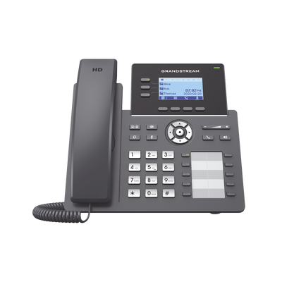 Teléfono IP Grado Operador, 3 líneas SIP con 6 cuentas, 10 botones BLF, puertos Gigabit PoE, codec Opus, IPV4/IPV6 con gestión en la nube GDMS | GRP2604P