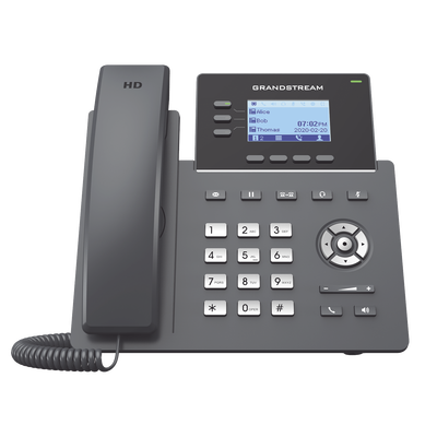 Teléfono IP Grado Operador, 3 líneas SIP con 6 cuentas, puertos Gigabit PoE, codec Opus, IPV4/IPV6 con gestión en la nube GDMS | GRP2603P