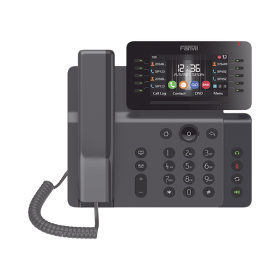 Teléfono IP Empresarial Esencial WiFi / Bluetooth, 20 líneas SIP, pantalla a color 4.3" ajustable, PoE, puertos Gigabit, conferencia local de 6 vías. | V65