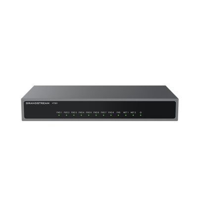 Gateway Analógico 8 FXO  (Conectar Lineas Analógicas) / 3 Perfiles SIP / 1 Puerto FXS / NAT de Alto Rendimiento / Soporte Lifeline / Fax T.38 / Cifrado AES / Failover SIP / Conferencia de Voz 3 Vías | HT-881