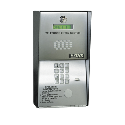 Audioportero Telefónico DKS Para 600 números Telefónicos / Control Para 2 Puertas / Gabinete Para Sobreponer/ Marcación a 16 Digitos / Linea Análoga o Digital | 1802-082