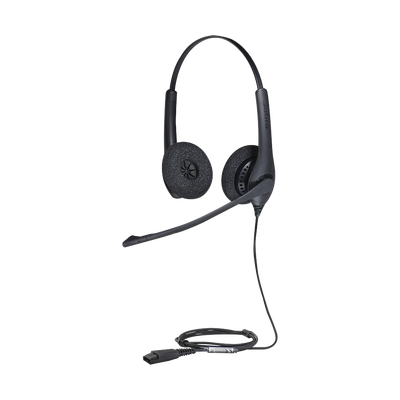 Jabra Biz 1500 Duo, auricular profesional con cancelación de ruido, ideal para contact center con conexión QD (1519-0157) | BIZ-1500-DUO-QD