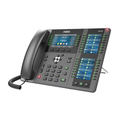 Teléfono IP ideal para recepción hasta 20 líneas SIP, PoE, 106 botones DSS, Bluetooth integrado para diademas, puertos Gigabit, soporta recepción video | X-210
