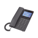 Teléfono IP Hotelero con pantalla LCD a color, 2 líneas SIP con 2 cuentas, codec Opus, IPV4/IPV6, color negro, con gestión en la nube GDMS | GHP631