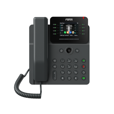 Teléfono IP Wi-Fi Empresarial,Bluetooth, 12 líneas SIP, pantalla a color 2.8", PoE, puertos Gigabit, conferencia local de 6 vías. | V62W