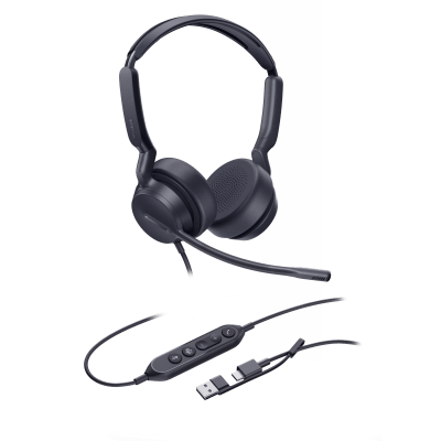 Diadema Alámbrica Yealink UH42 Dual con Audio HD y Conectividad USB-C/A Certificada con Microsoft Teams | UH42-DUAL-TEAMS-USB-C/A