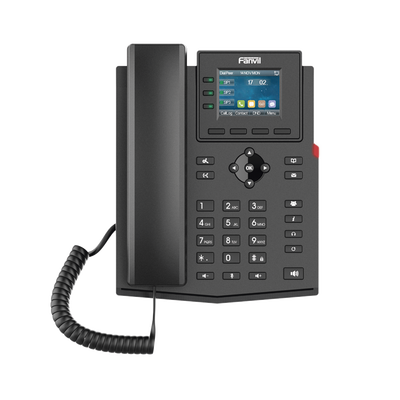 Teléfono IP Wi-Fi empresarial para 4 líneas SIP con pantalla LCD de 2.4 pulgadas a color, Opus y conferencia de 3 vías, PoE. | X303W