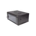Gabinete para Montaje en Pared - Piso / Puerta de Cristal Templado / Cuerpo Fijo / 4 Unidades de Rack / 19" / Fabricado en Acero | DS-XS6404-S/B