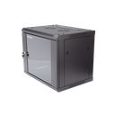 Gabinete para Montaje en Pared - Piso / Puerta de Cristal Templado / Cuerpo Fijo / 9 Unidades de Rack / 19" / Fabricado en Acero | DS-XS6409-S/B