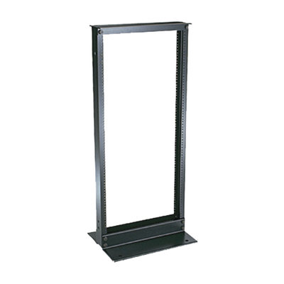 Rack de Dos Postes Estándar de 19 in, Rieles Numerados y Roscados #12-24, Fabricado en Aluminio, 24 Unidades de Rack, Color Negro | R2P48