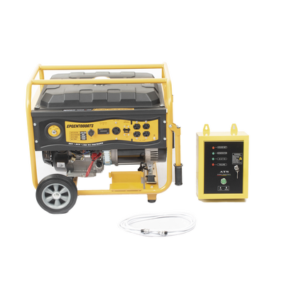 Generador a Gasolina / Planta de Emergencia con Encendido Automático, 6.5KW, 220Vac 2 Fases, Jaula con Ruedas para Fácil Traslado | EPGEN7000ATS