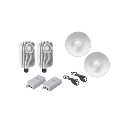Kit de 2 radios C6X con 2 antenas de (25 dBi), rango de frecuencia extendida (5.1 a 6.4 GHz),  incluye inyector POE, cable de alimentación y 2 FLEXIMOUNT-XL para alineación | C6XPTPKIT4