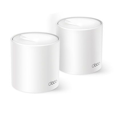 Kit 2 Routers Inalámbricos MESH Interior para Hogar / Doble Banda Wi-Fi 6 AX1500 Mbps / 2 Puerto Gigabit WAN/LAN / 2 Antenas Internas / Administración Mediante la App Deco (iOS, Android) / Protección HomeShield | DECOX10-2PACK
