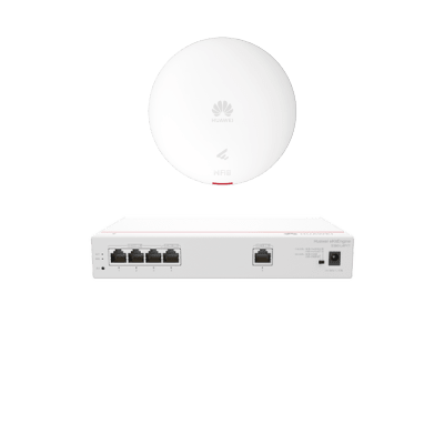 Kit DEMO de Router Multi-Servicio / 1 puerto 10/100/1000 Mbps(WAN) / 4 puertos 10/100/1000 Mbps(LAN) PoE / 50W + Punto de Acceso Wi-Fi 6 / 1.775 Gbps / MU-MIMO 2x2 (2.4GH y 5GHz) / Smart Antenna más cobertura / Instalación en techo y pared | DEMO-S380-AP361