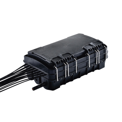 Caja de Distribución de Fibra Óptica para 24 Empalmes, con 16 acopladores SC/APC simplex, Exterior IP65, Color Negro | FDP-420E-16