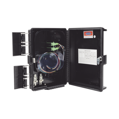 Cierre de Empalme para 24 fusiones de fibra óptica, Interior/Exterior, con 8 acopladores SC/APC y splitter 1x8 SC/APC Incluido, IP65 | GFS-8G