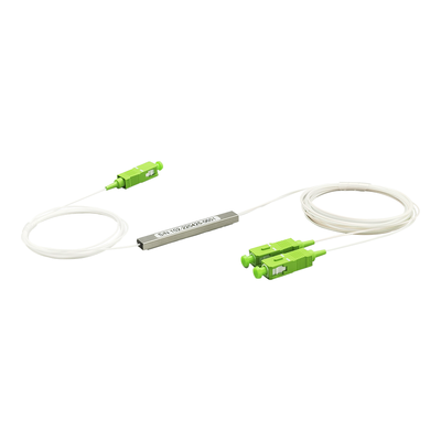 Splitter (Divisor Óptico) tipo PLC, de 1x2, conectores SC/APC | TM-PLC-1X2APC