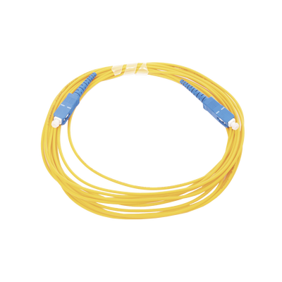 Jumper de Fibra Óptica Monomodo SC/UPC - SC/UPC Simplex, Color Amarillo, 5 Metros (16.40 Pies) | LP-FO-SCU-SCU-05