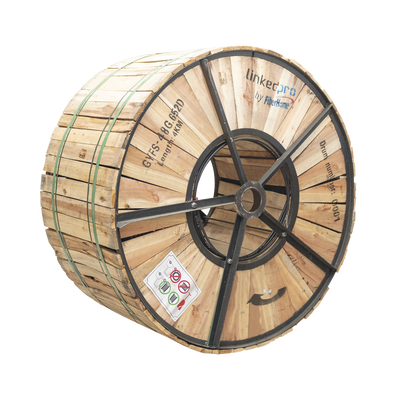 Carrete de 4 km de Fibra Óptica para Exterior G.652D, Armada, Monomodo de 48 Hilos, Loose Tube, Color Negro, Para Instalación en Ducto Subterráneo o Enterrado Directo | GYFS-48C/4KM