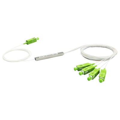 Splitter (Divisor Óptico) tipo PLC, de 1x4, conectores SC/APC | LP-PLC-1X4APC
