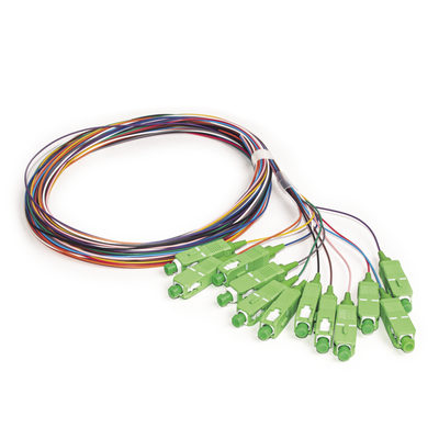 Kit de 12 Pigtails SC/APC Monomodo 2 Metros (6.56 Pies) | LP-FO-SM-PIG-12-SCA