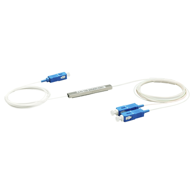 Splitter (Divisor Óptico) tipo PLC, de 1x2, conectores SC/UPC | LP-PLC-1X2UPC