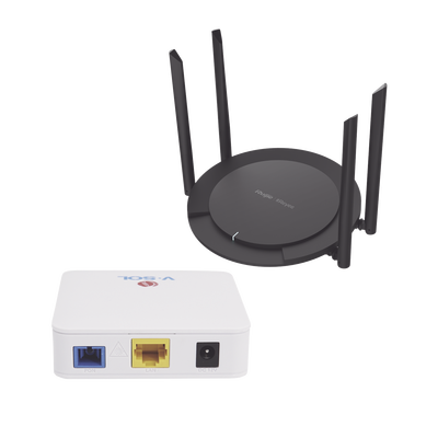 Kit 2 ONU Bridge V-Sol, Dual GPON/EPON con Router Home Wi-Fi Ideal para distribuciones WISP de mayor cobertura Wi-Fi en Hogares y Oficinas | KIT2-VPON-WIFI