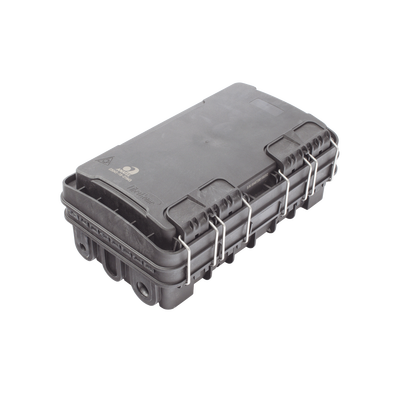 Caja de Distribución de Fibra Óptica para 24 Empalmes, con 8 acopladores SC/APC simplex, Exterior IP65, Color Negro | FDP-420E-8
