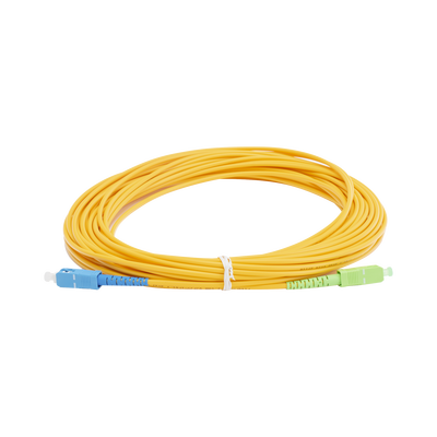 Jumper de Fibra Óptica Monomodo SC/UPC - SC/APC Simplex, Color Amarillo, 15 Metros (49.21 Pies) | LPSM3SCUSCAS15